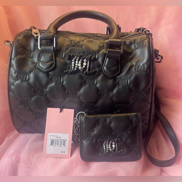 Juicy Couture Handbags - Juicy Couture Tie the Knot Black Liquorice Satchel /Crossbody Wallet Set